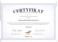 Certyfikat Jako�ci Kszta�cenia J�zyk�w