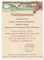 Podzi�kowanie od Fundacji Tara